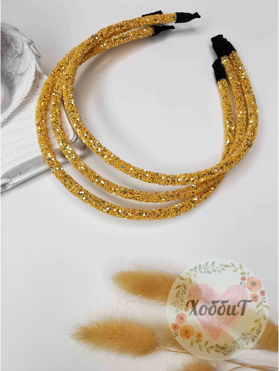 Ободок с крупными блестками (желтый)